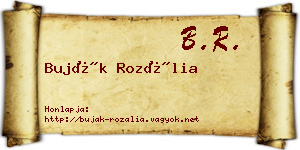 Buják Rozália névjegykártya